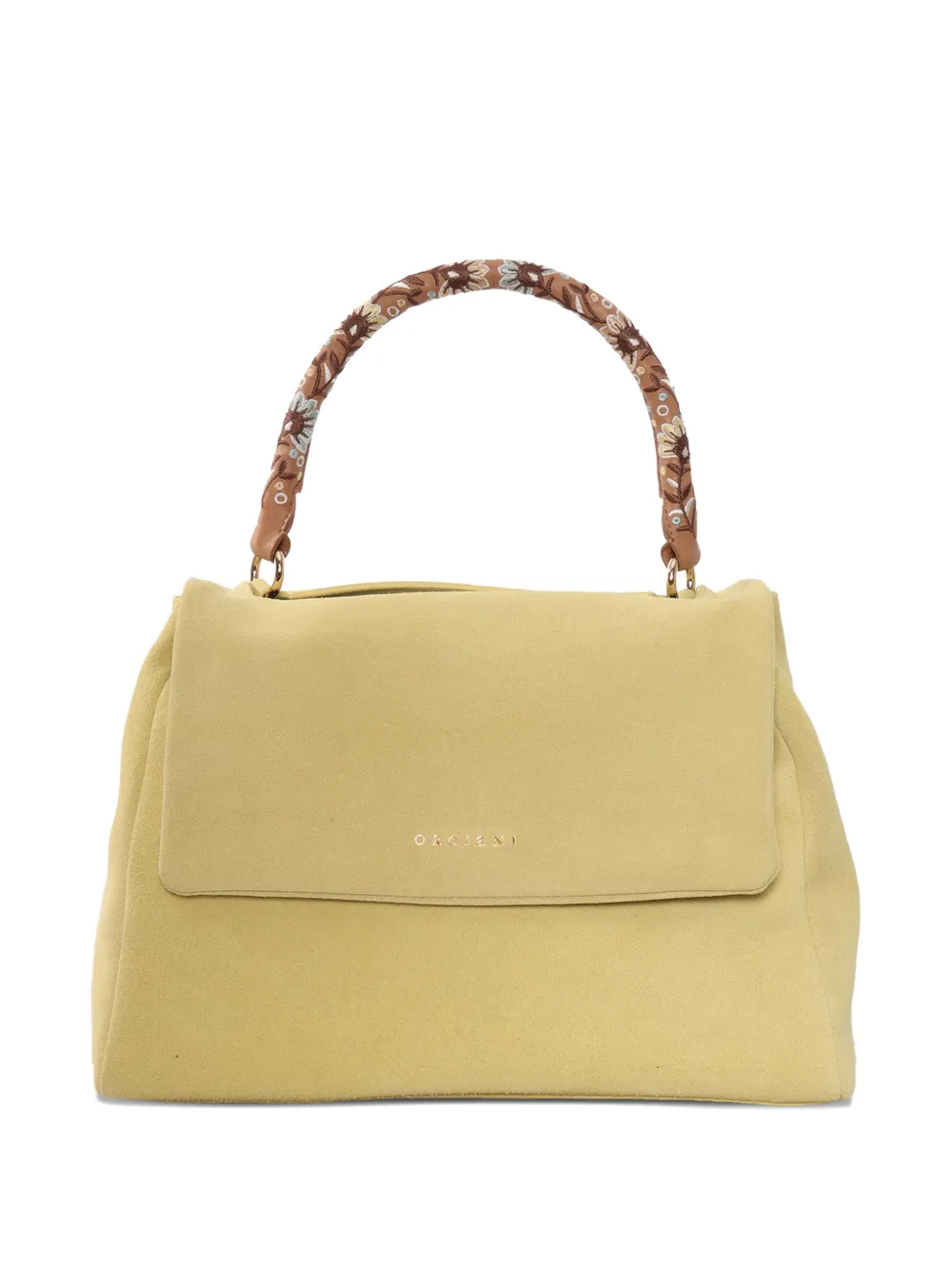 Orciani floral-handle tote bag - Giallo