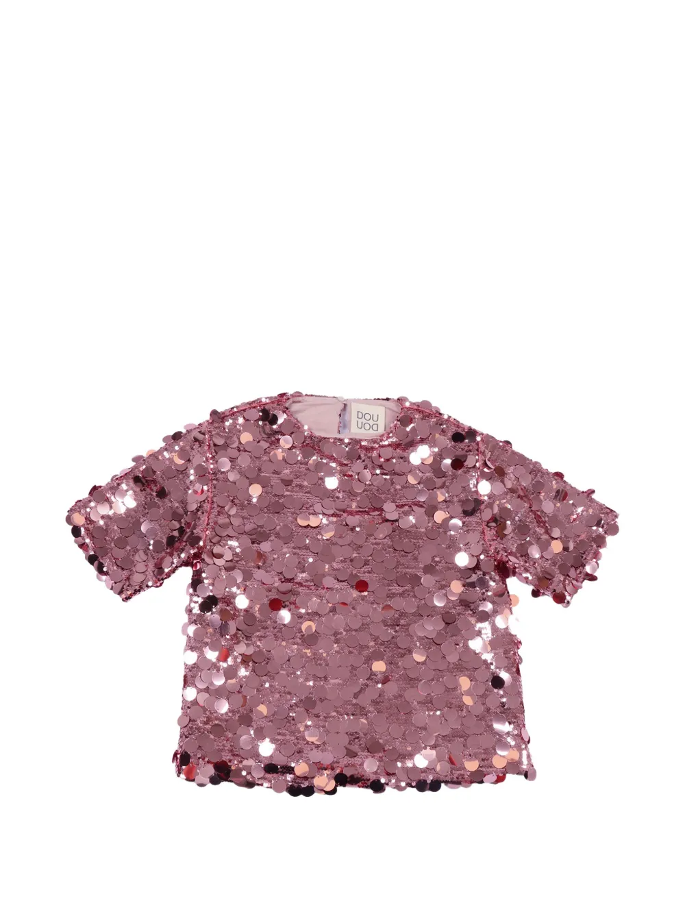 Douuod Kids sequin-embellished short-sleeve shirt - Rosa