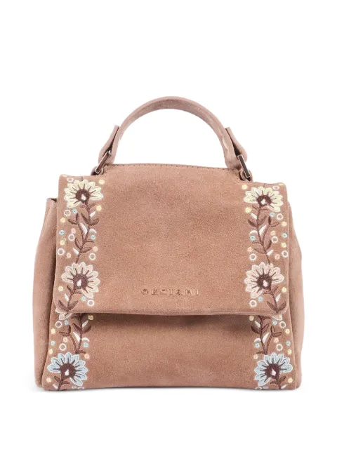 Orciani floral-embroidered shoulder bag