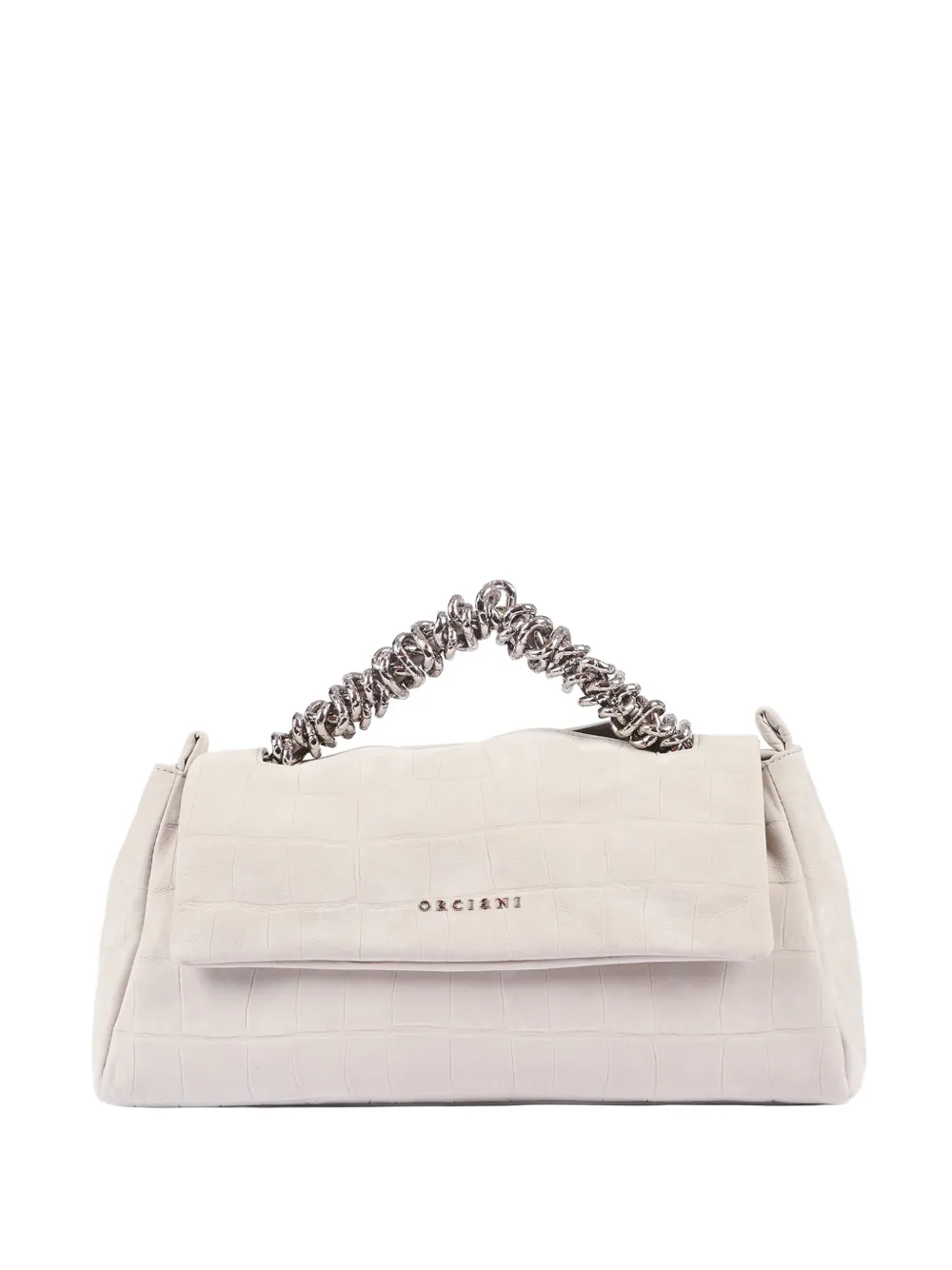 Orciani twisted-handle grained-leather shoulder bag - Toni neutri