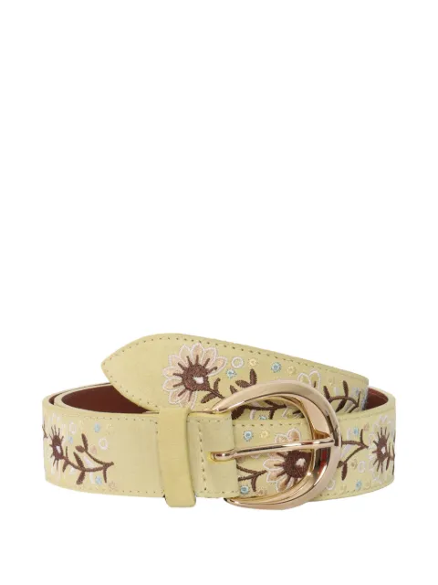 Orciani floral embroidered leather belt