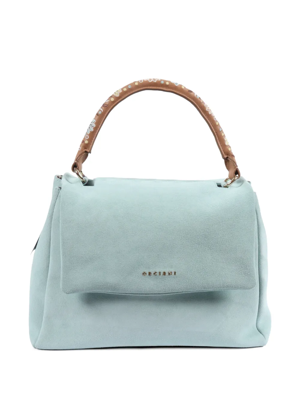 Orciani midi Sveva peach flowers tote bag - Blu