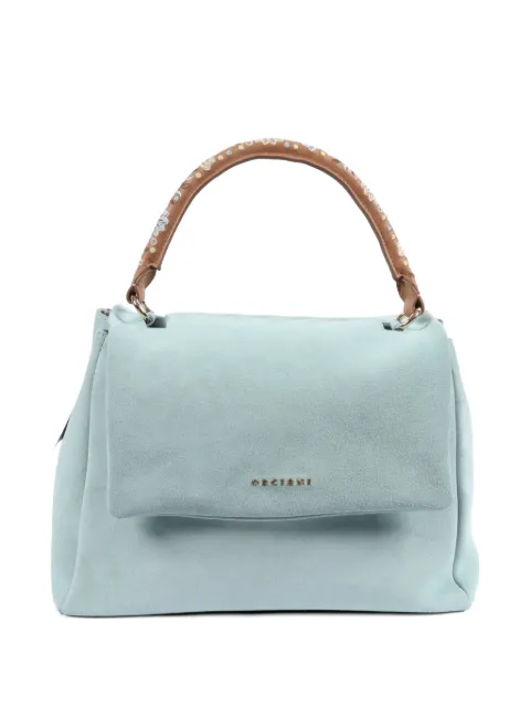 Orciani midi Sveva peach flowers tote bag