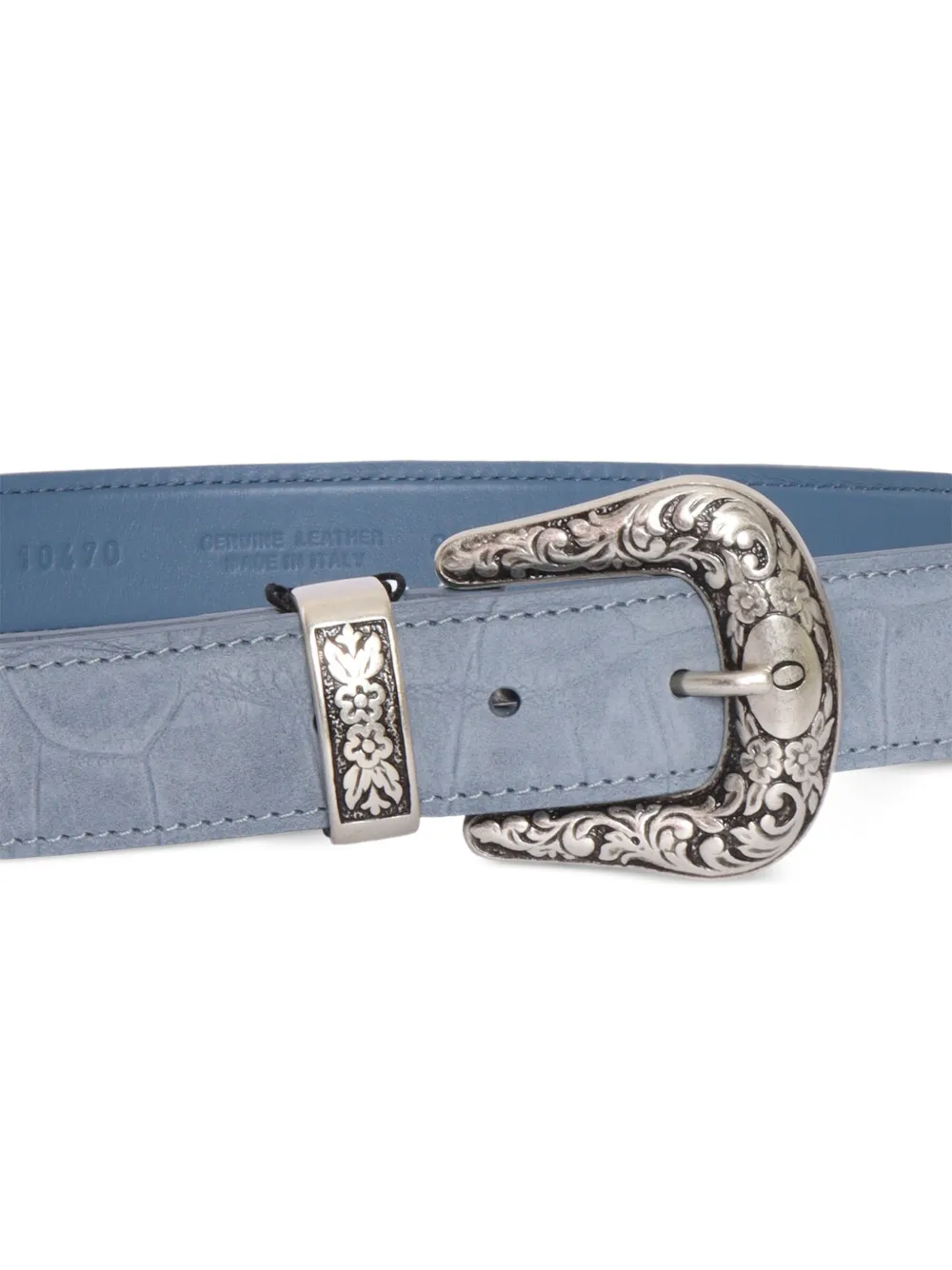  Orciani Floral-engraved Buckle Belt - Blue 