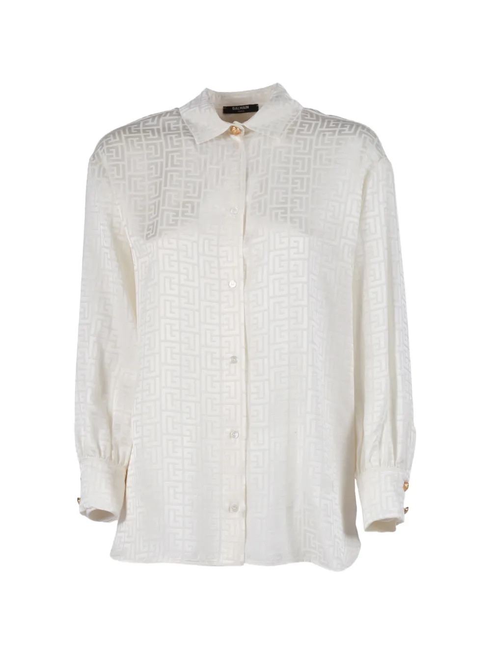 Balmain Kids monogram-pattern shirt - Toni neutri