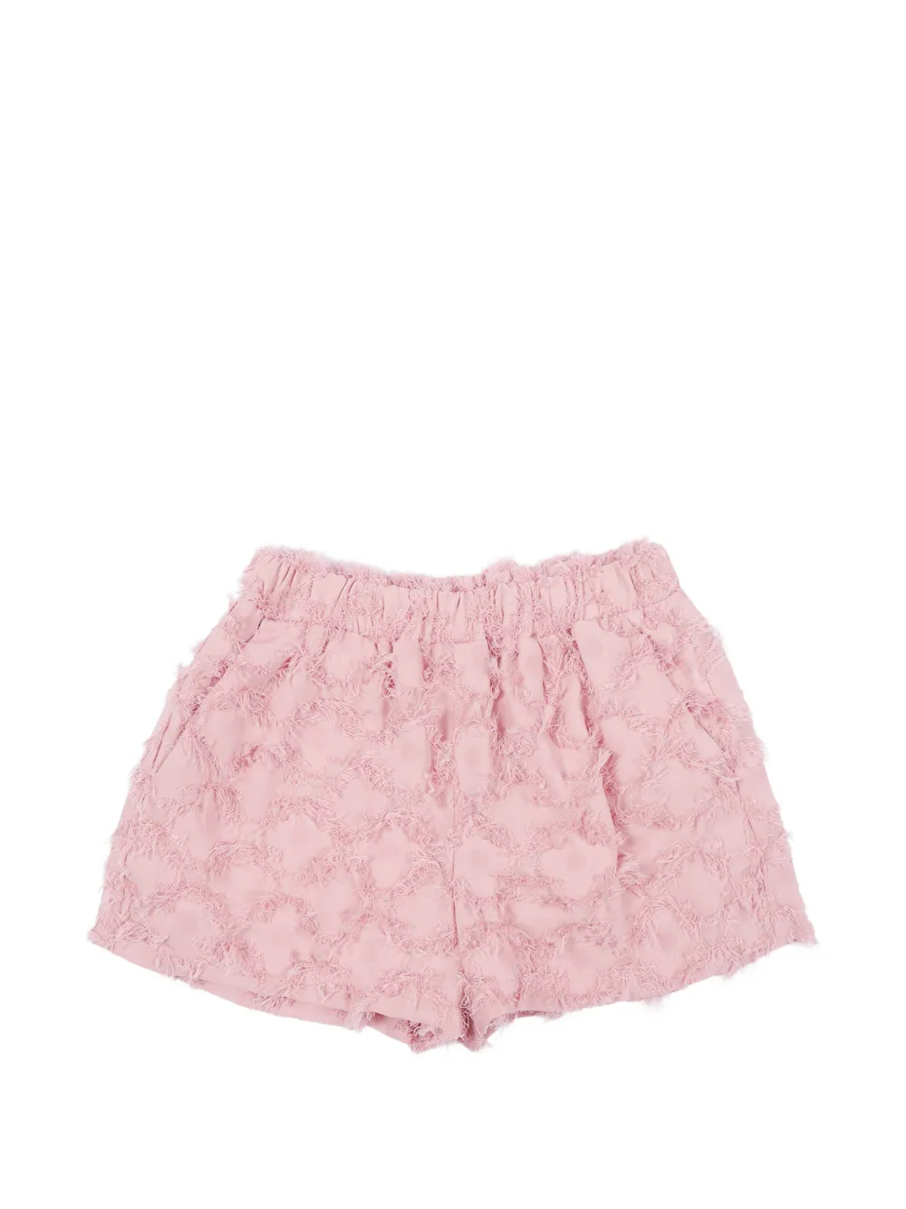 Douuod Kids fil-coupé frayed shorts - Rosa