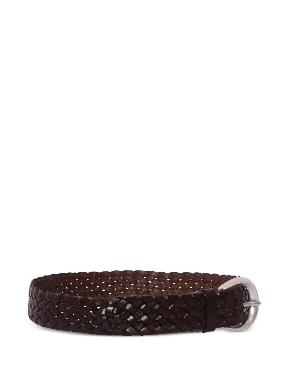  Orciani Braided Leather Belt - Brown 
