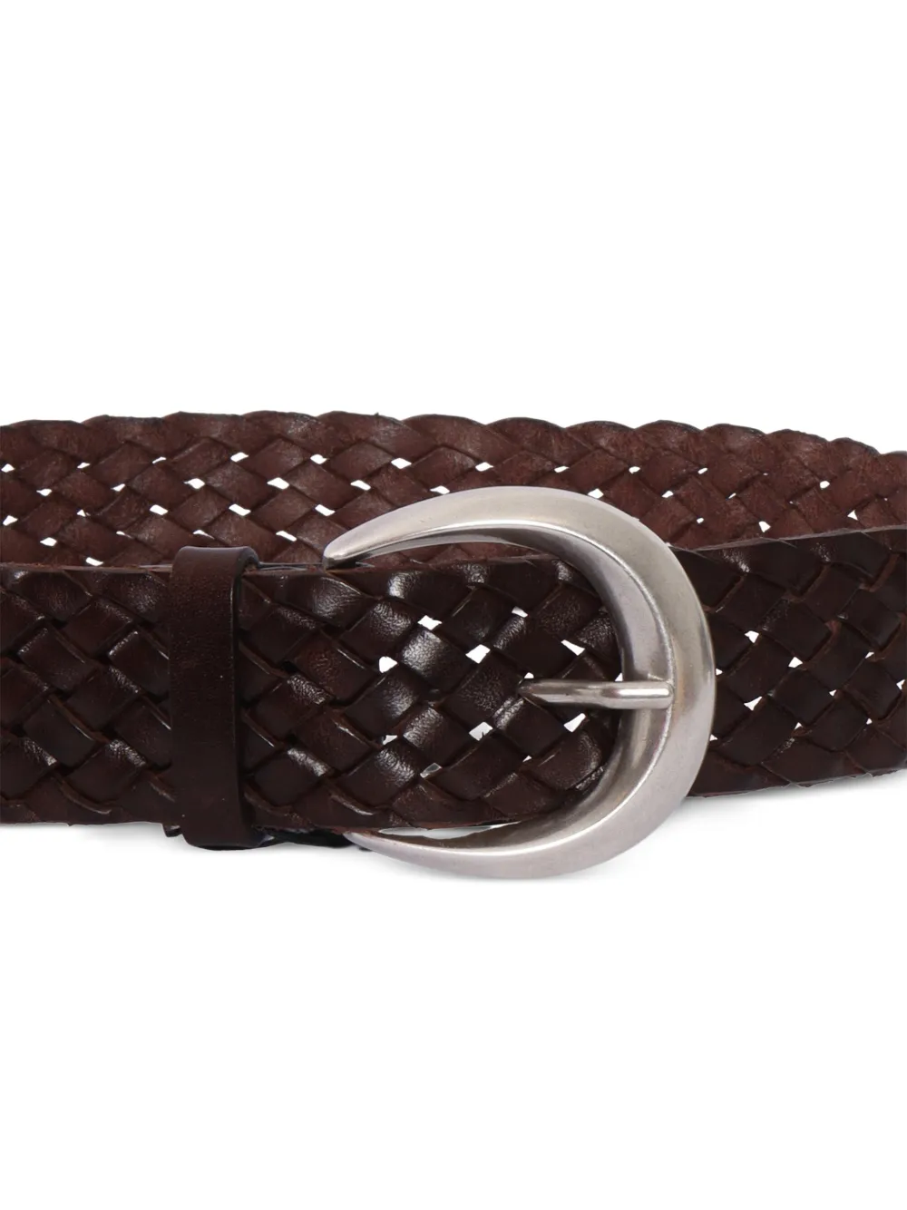  Orciani Braided Leather Belt - Brown 