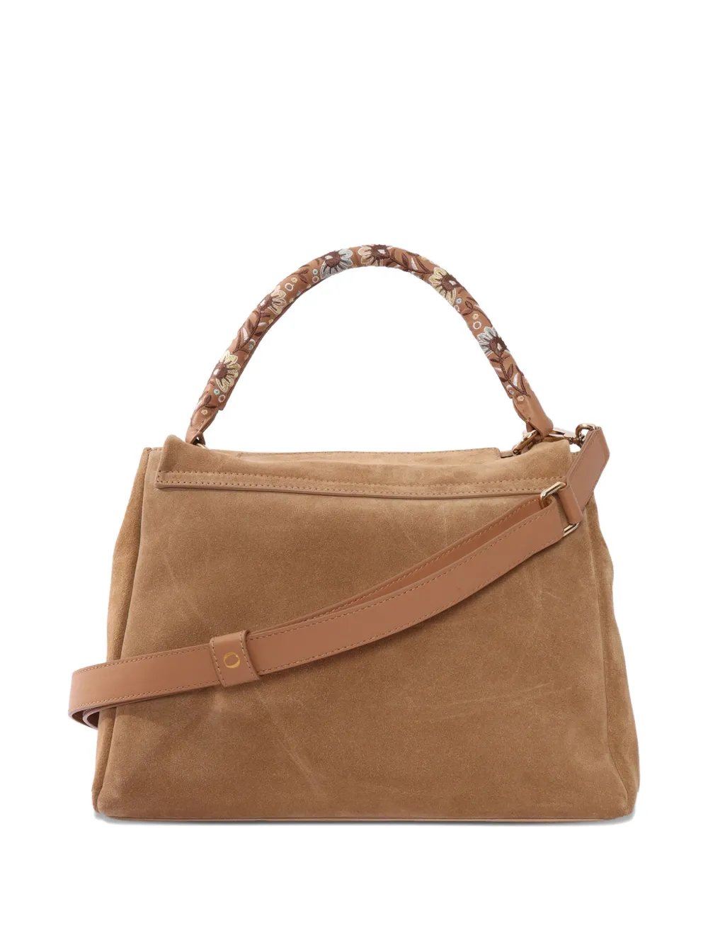  Orciani Floral-print-handle Tote Bag - Brown 