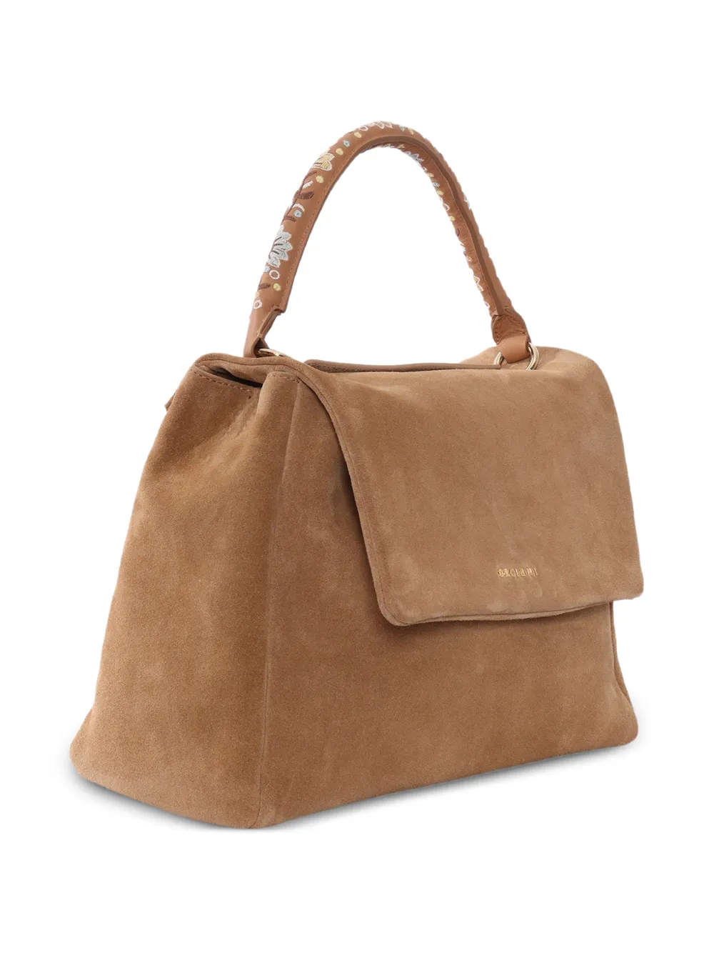  Orciani Floral-print-handle Tote Bag - Brown 