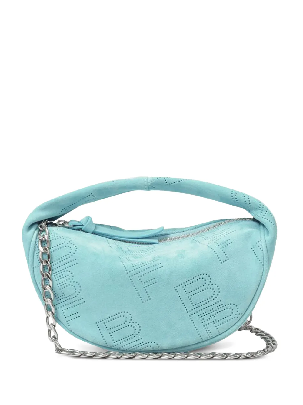 BY FAR cush perforated chain baby bag - Blu