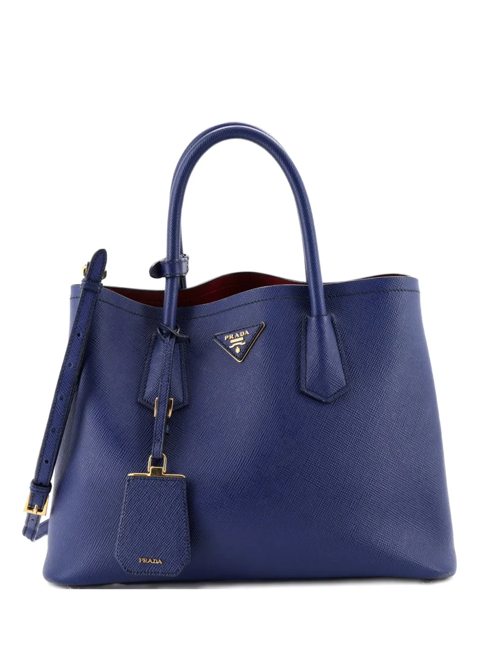 Prada Pre-Owned Cuir Double Saffiano Leather Medium tote bag - Blu