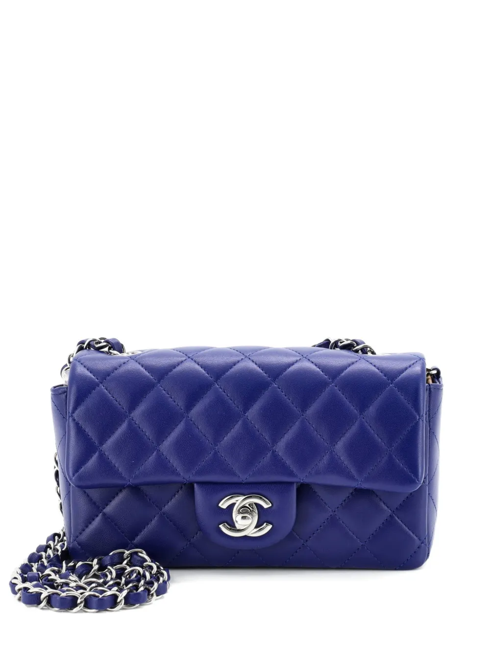 CHANEL Pre-Owned Classic Single Flap Bag Quilted Lambskin Mini crossbody bag - Blu