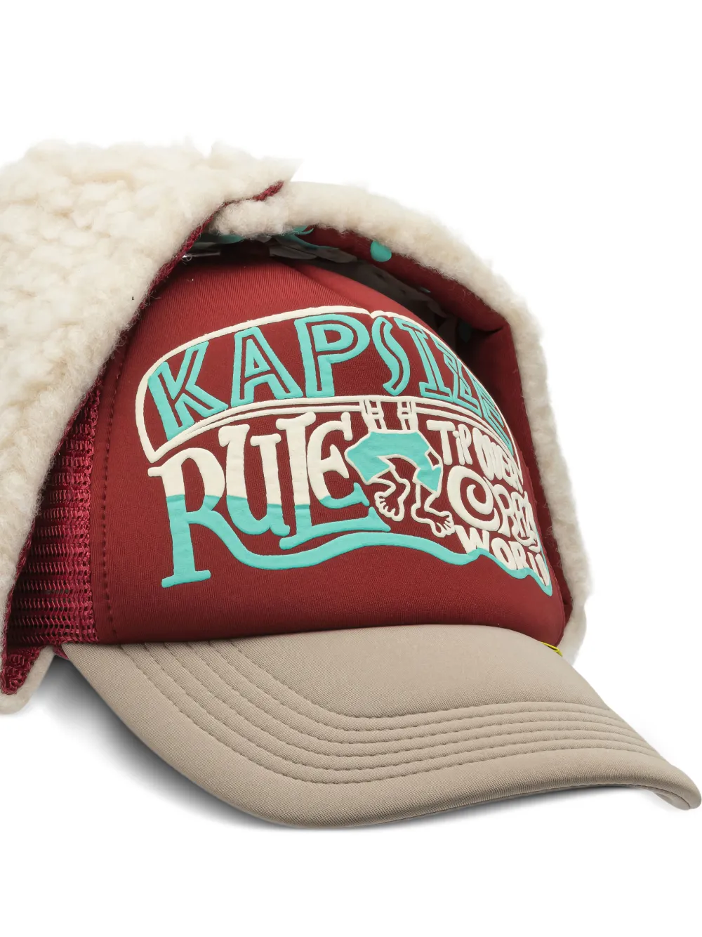 KAPITAL Hoed met grafische print Rood
