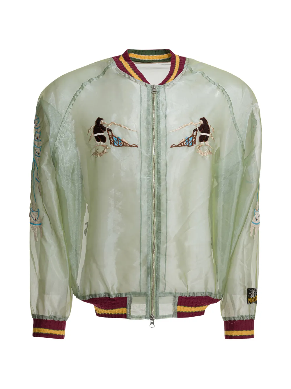 KAPITAL embroidered zip coat - Verde