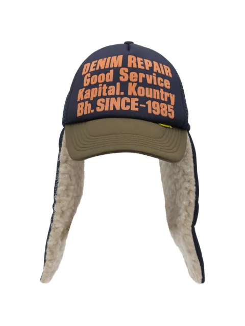 KAPITAL print ear-flap hat