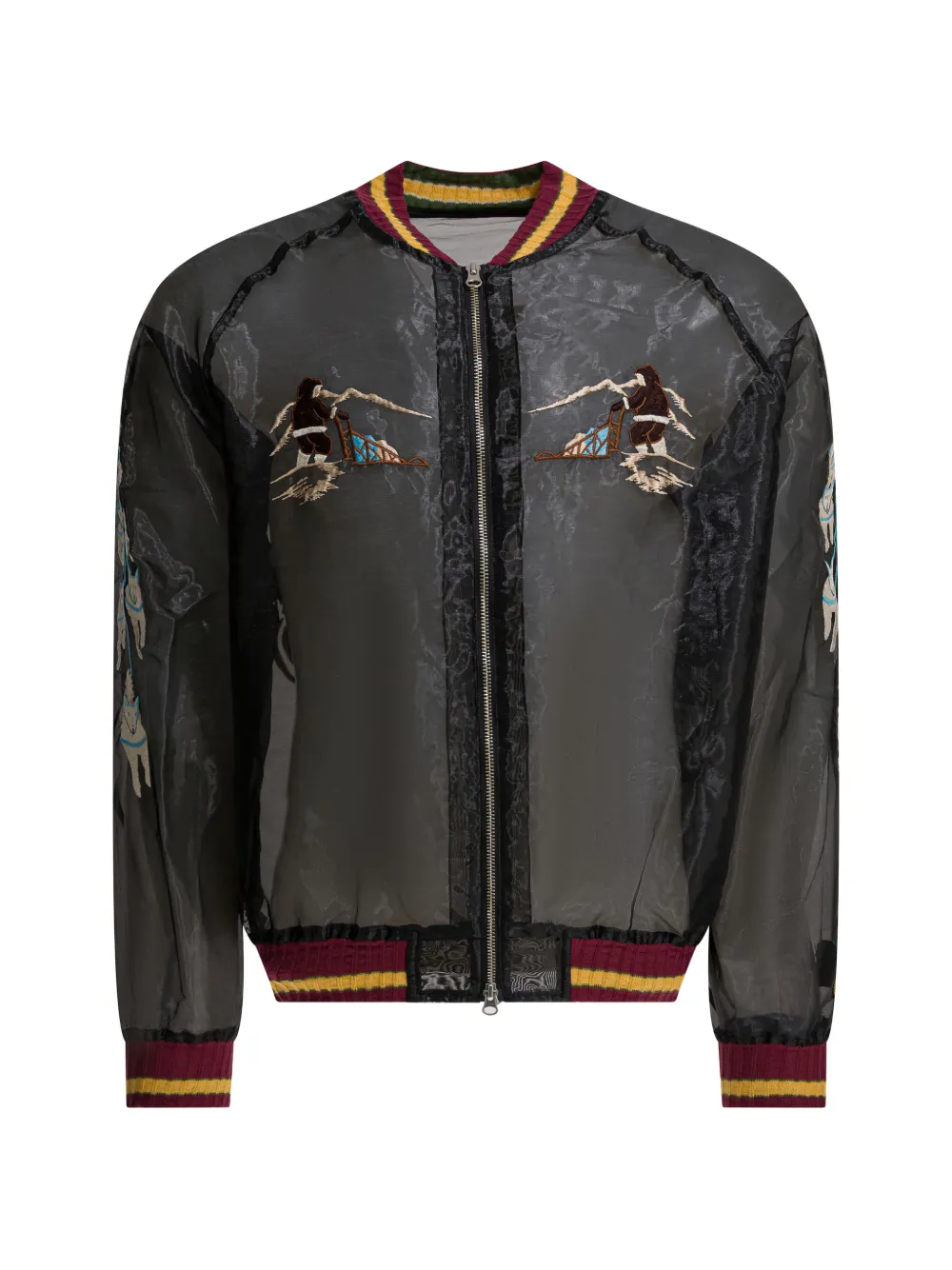 KAPITAL embroidery zip coat - Nero