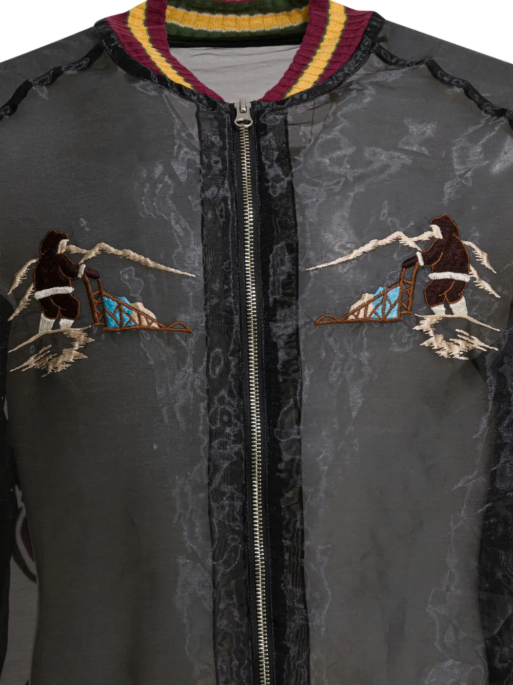  Kapital Embroidery Zip Coat - Black 