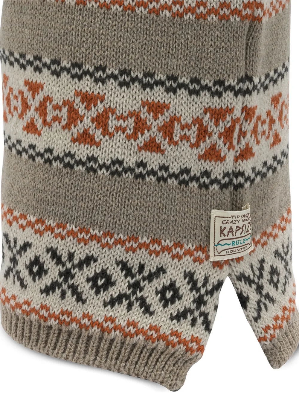 KAPITAL Hoed met pompon patroon Beige
