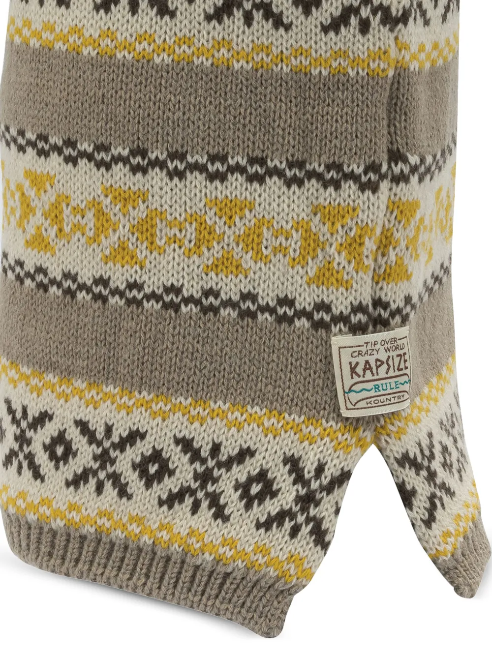 KAPITAL Gestreepte hoed met pompon Beige