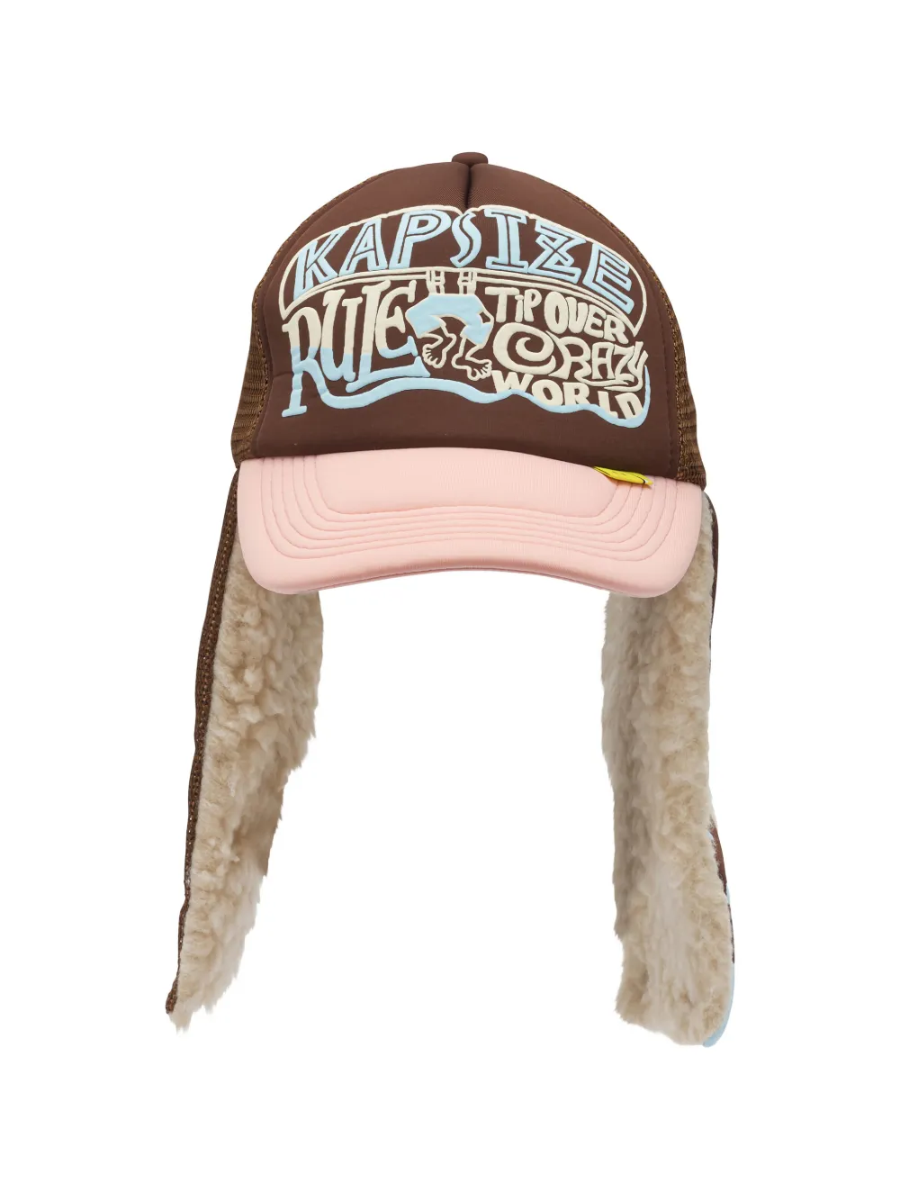 KAPITAL shearling print hat - Marrone