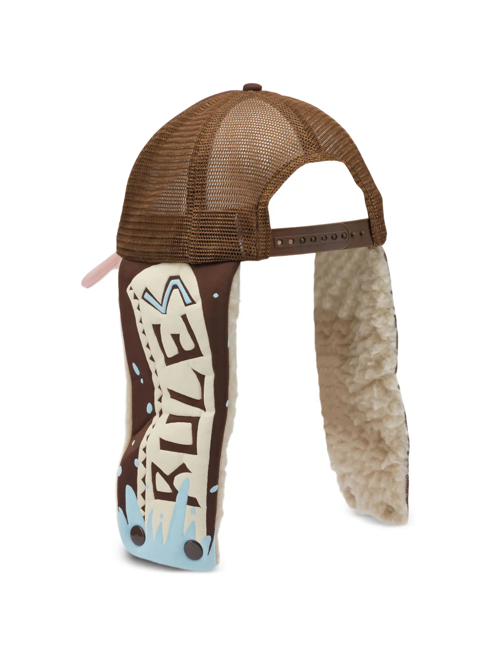 KAPITAL Hoed met lammy print Bruin