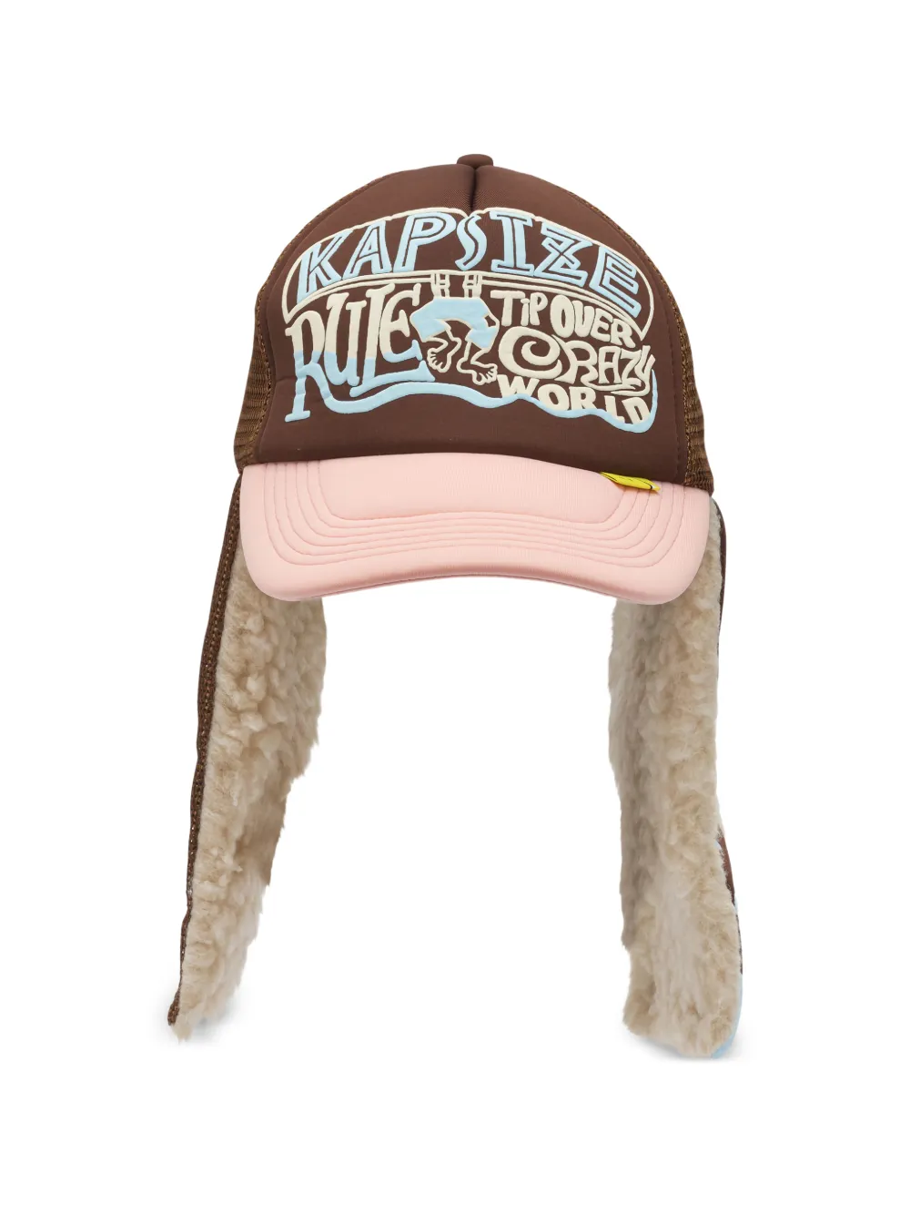 KAPITAL shearling print hat - Marrone