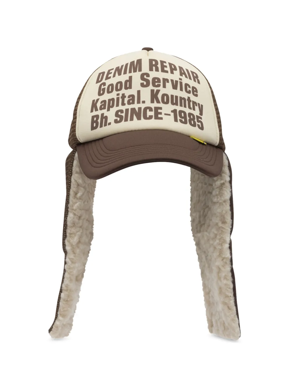 KAPITAL print flap hat - Marrone