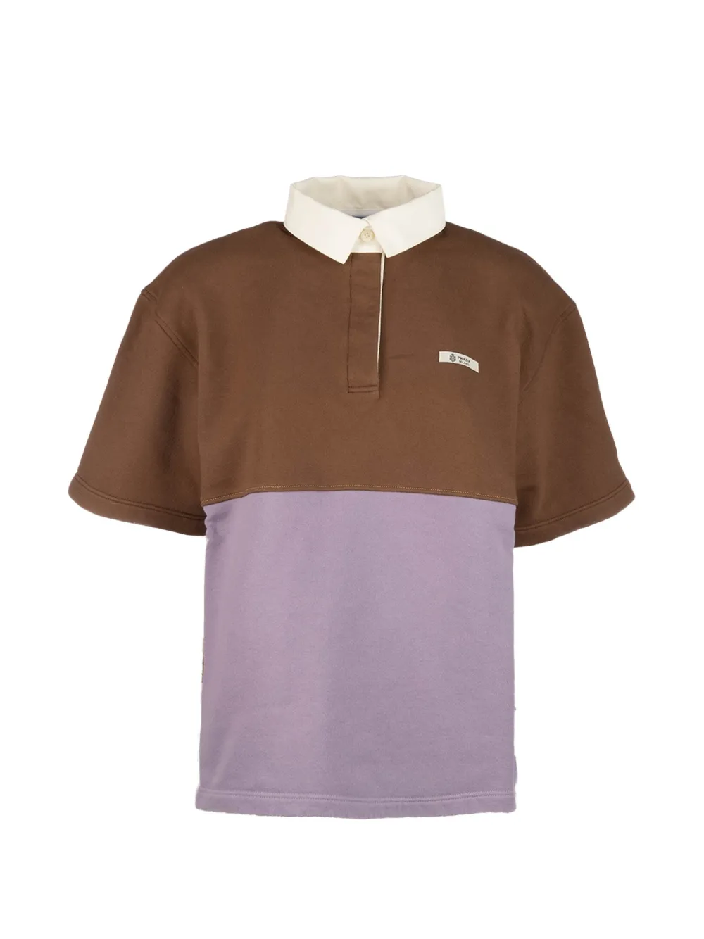 Prada panelled short-sleeve shirt - Marrone
