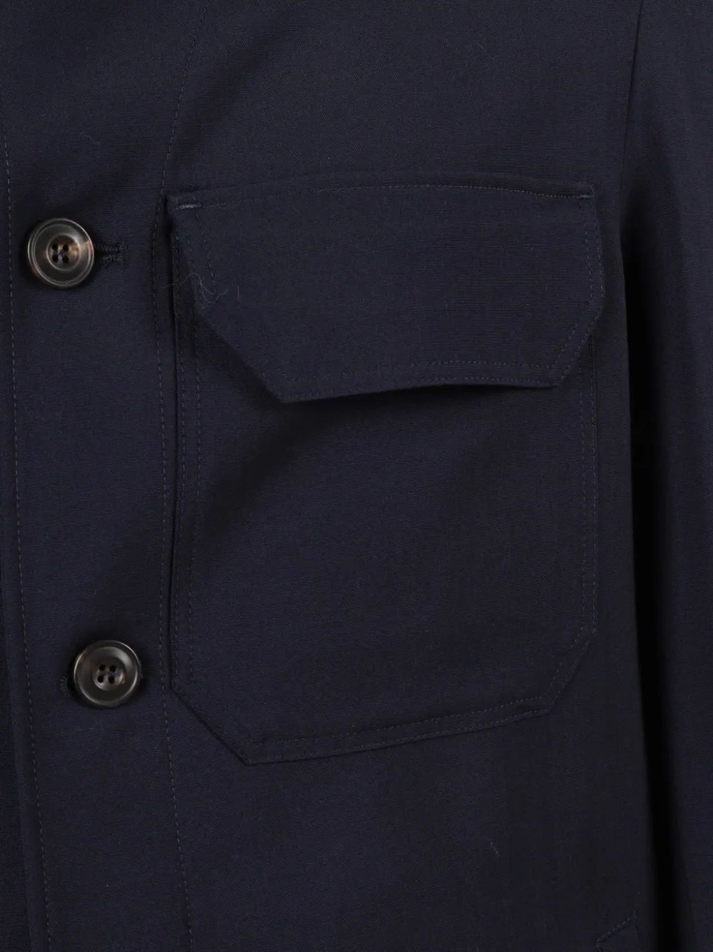  Brando Buttoned Flap-pocket Overshirt - Blue 