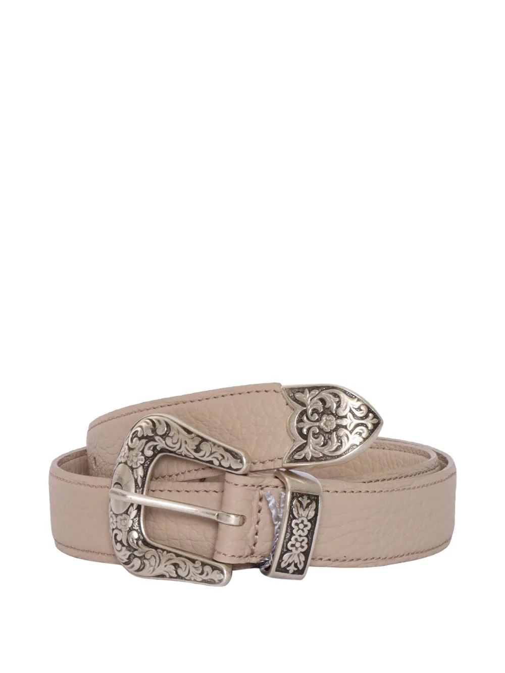 Orciani engraved buckle leather belt - Toni neutri