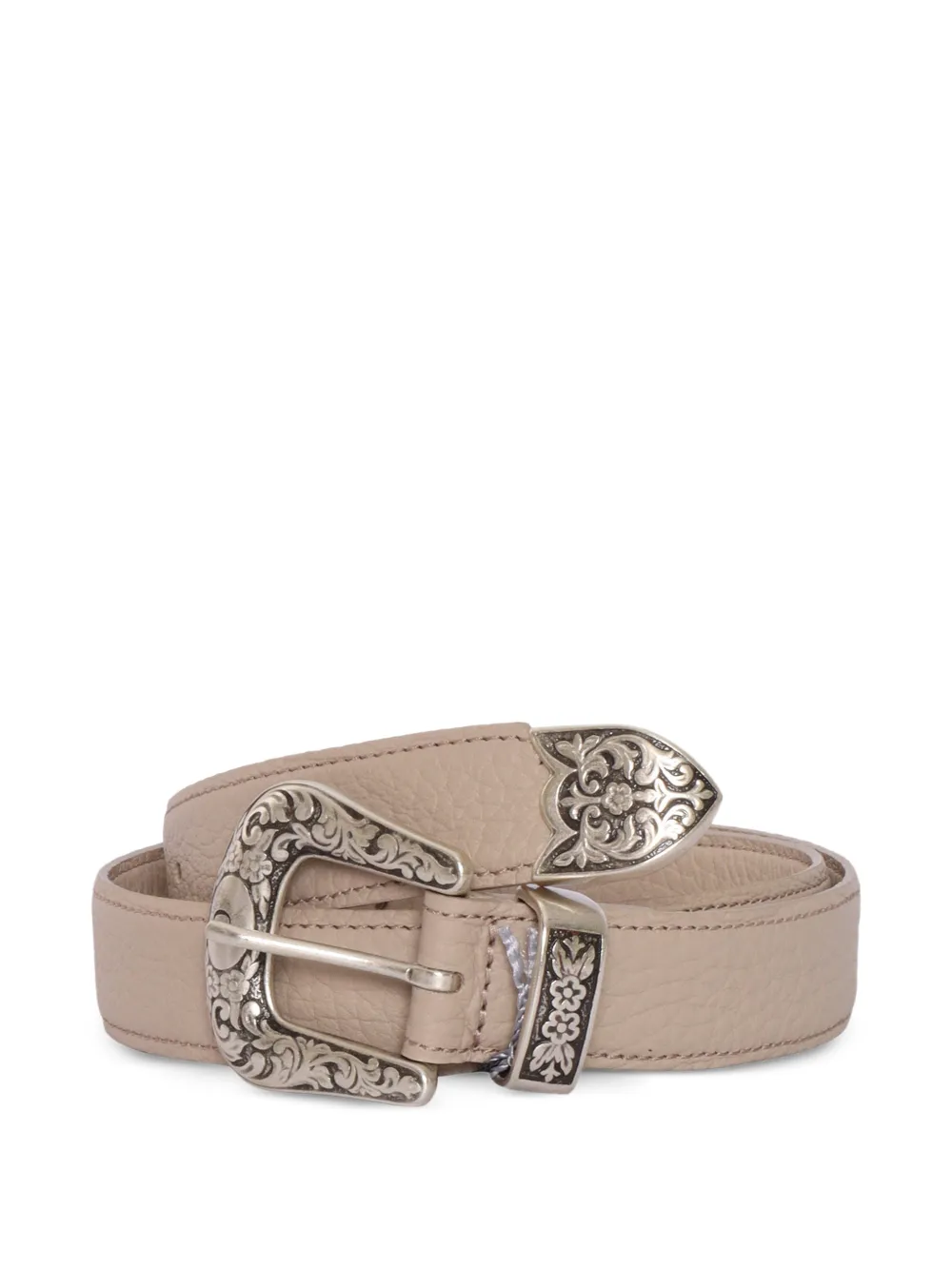 Orciani engraved buckle leather belt - Toni neutri