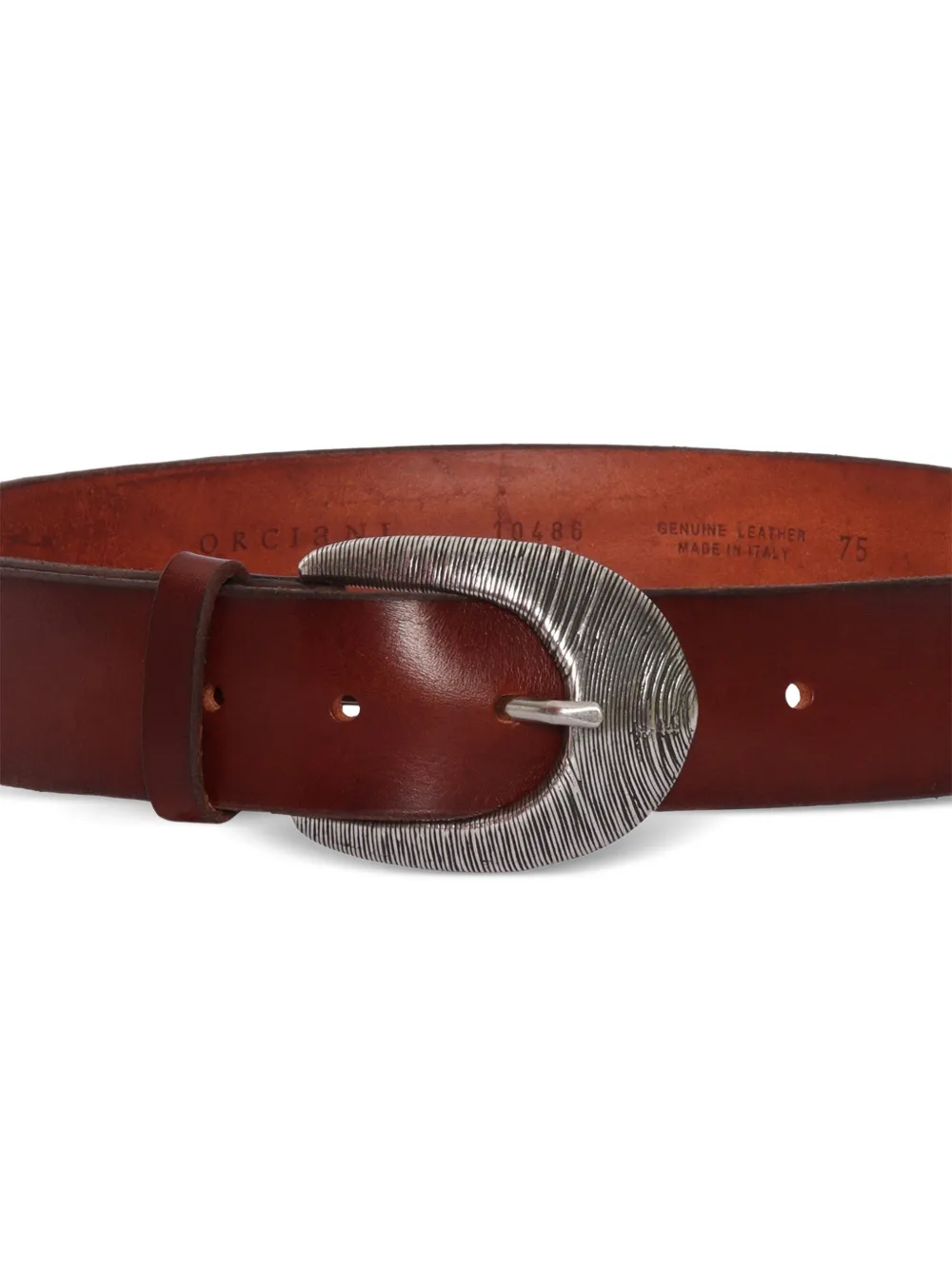  Orciani Textured Buckle Leather Belt 