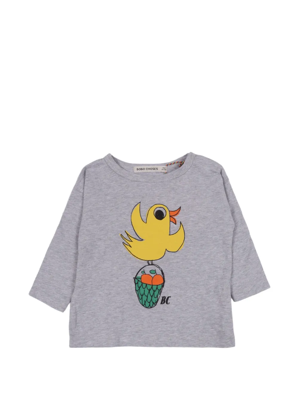 Bobo Choses Flying Oranges long-sleeve T-shirt - Grigio