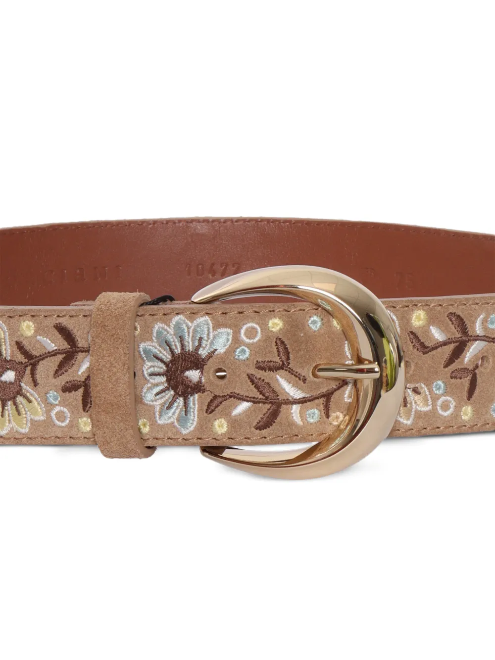  Orciani Floral Embroidered Belt - Neutrals 