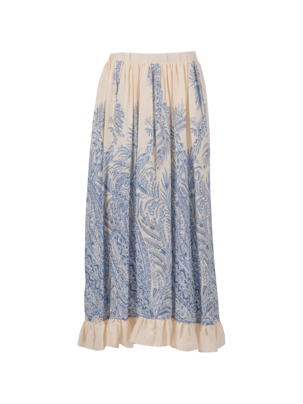 ETRO KIDS ruffled paisley skirt - Blu