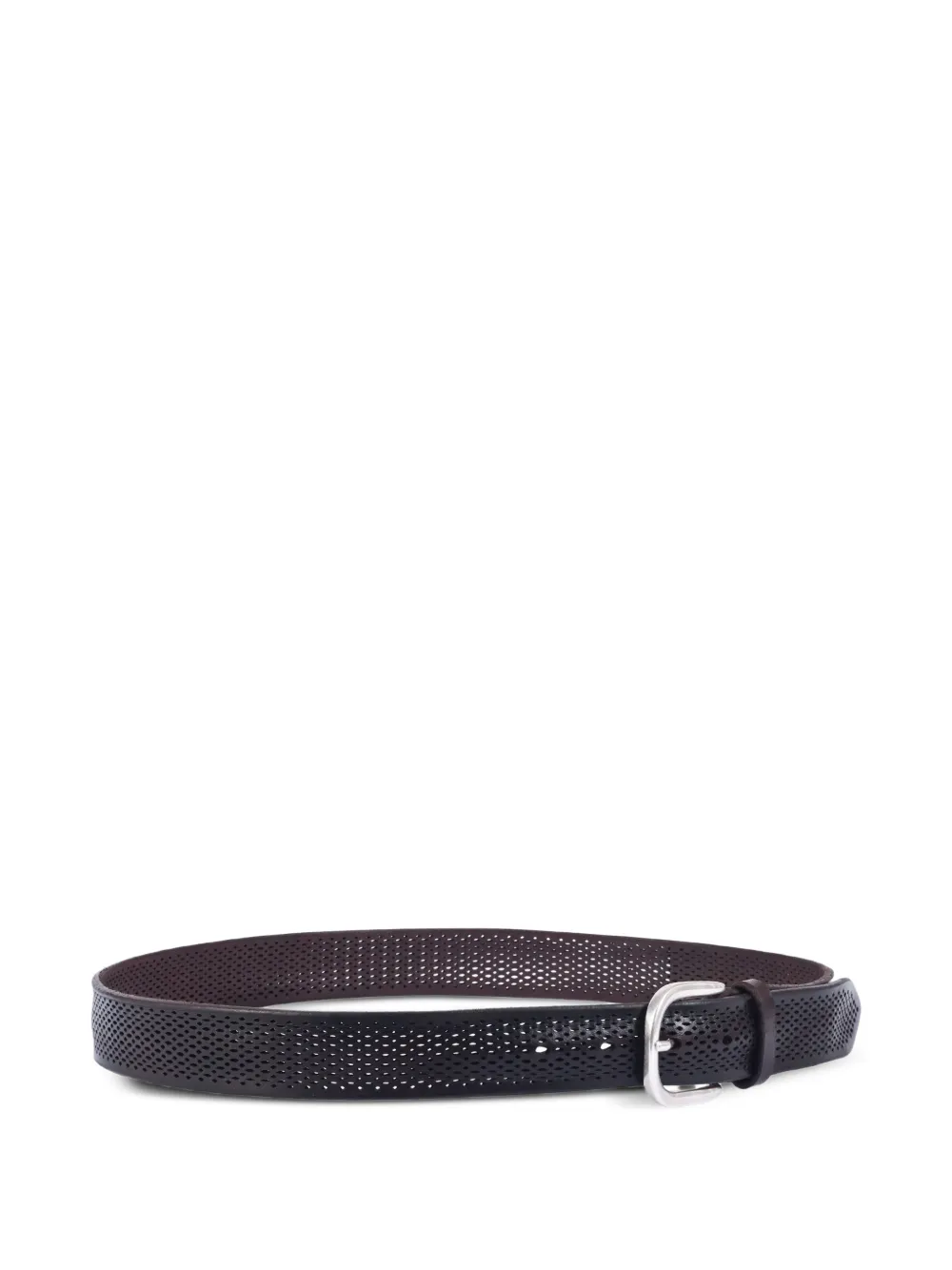  Orciani Perforated Buckle Leather Belt - Brown 