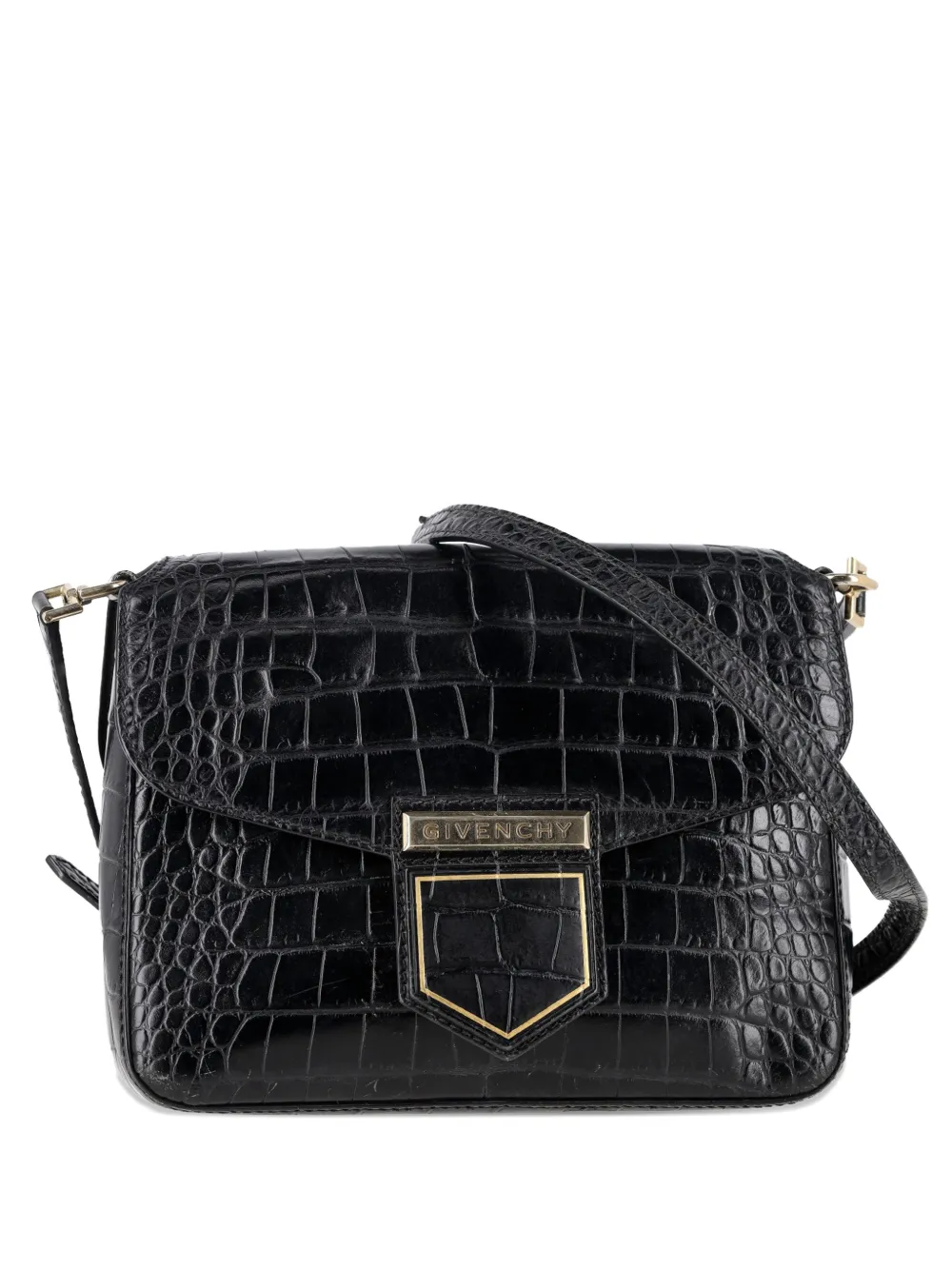 Givenchy Pre-Owned nobile croc-embossed shoulder bag - Nero