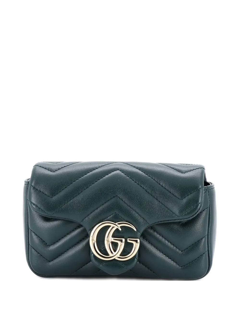 Gucci Pre-Owned GG Marmont Flap Bag Matelasse Leather Super Mini crossbody bag - Verde