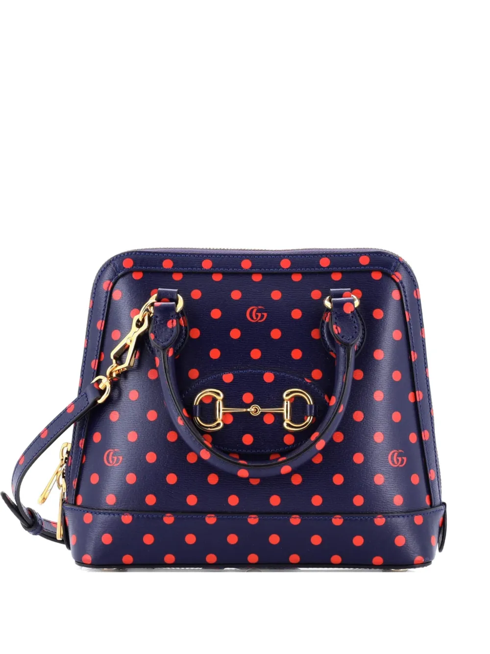 Gucci Pre-Owned Borsa a tracolla Horsebit 1955 piccola in pelle con stampa - Blu