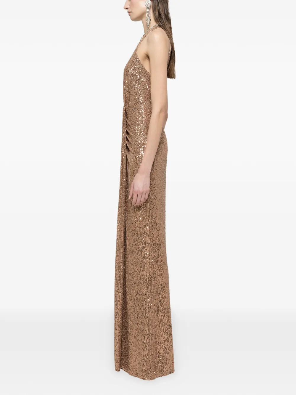 Sequined Halterneck Maxi Dress