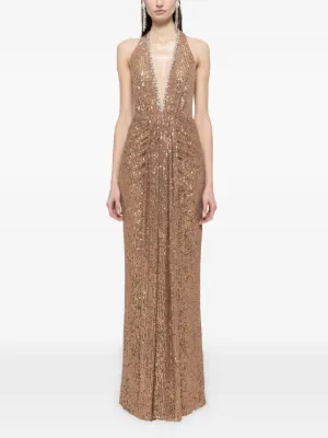 farfetch maxi dress Area Satin Maxi Dress