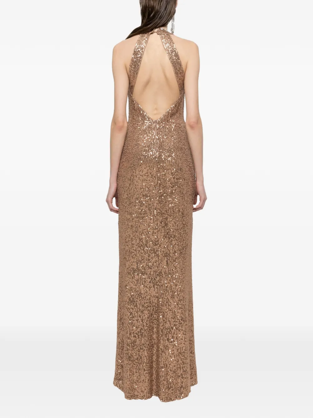 Sequined Halterneck Maxi Dress