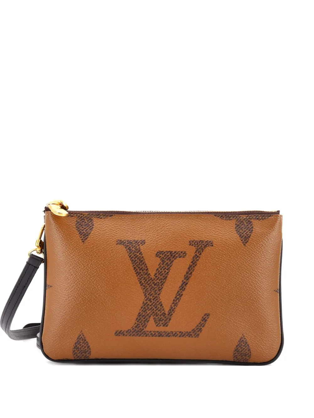 Louis Vuitton Pre-Owned Double Zip Pochette Reverse Monogram Giant clutch bag - Braun
