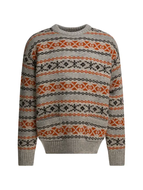 KAPITAL patterned pocket knitwear
