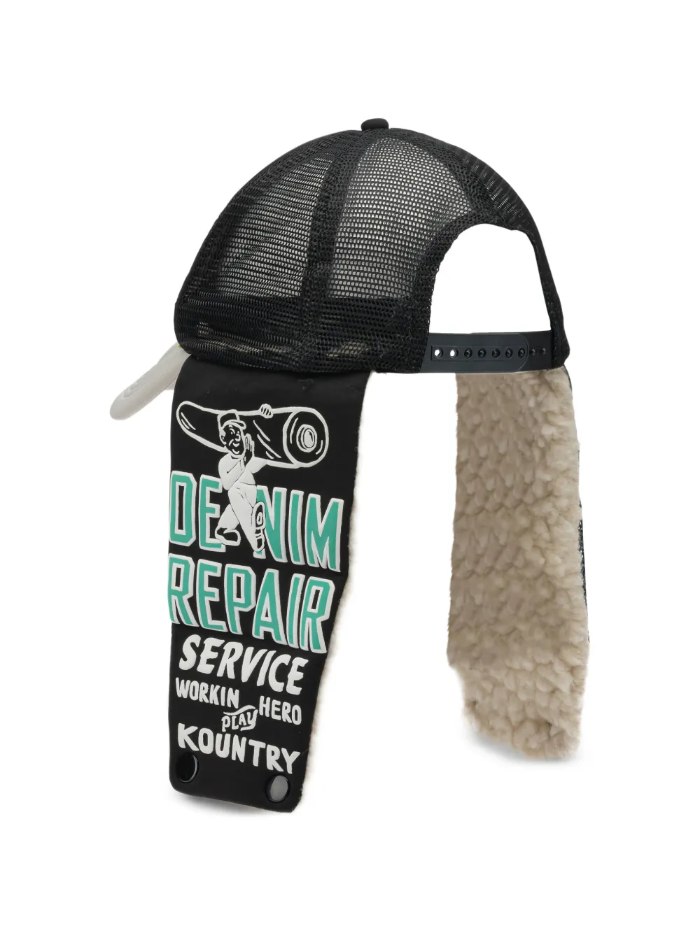  Kapital Print Faux-fur Hat - Black 