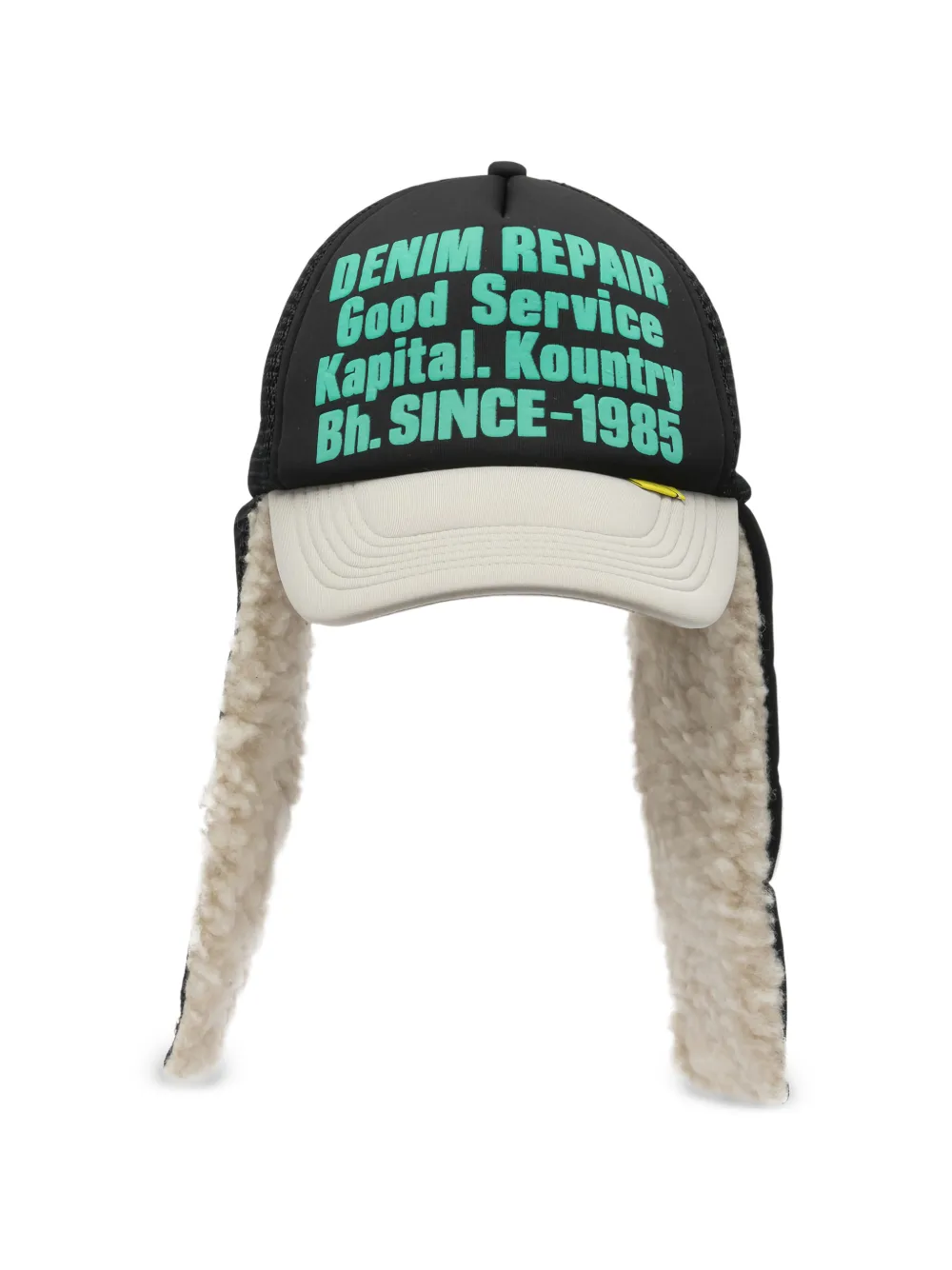 KAPITAL print faux-fur hat - Nero