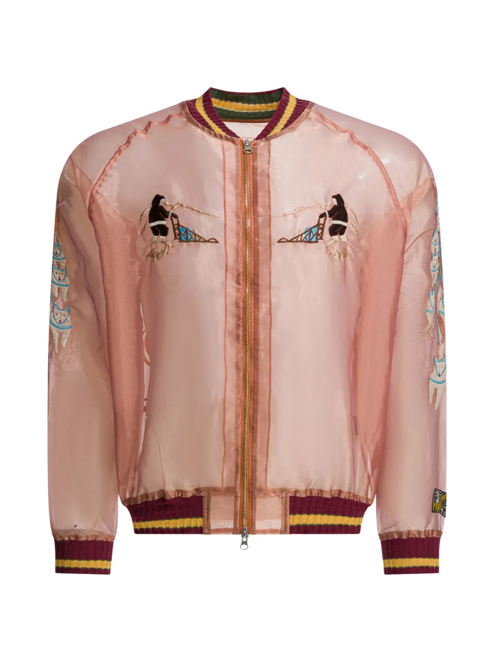 KAPITAL Embroidered zip-up coat - Rosa