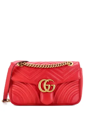 Gucci Pre-Owned GGマーモント トップハンドル フラップ マトラッセ