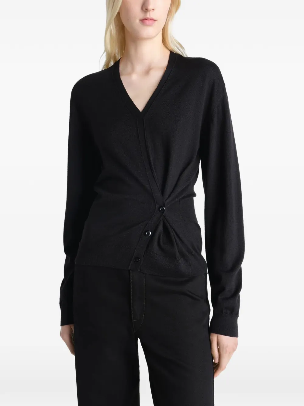 LEMAIRE Vest met V-hals Zwart